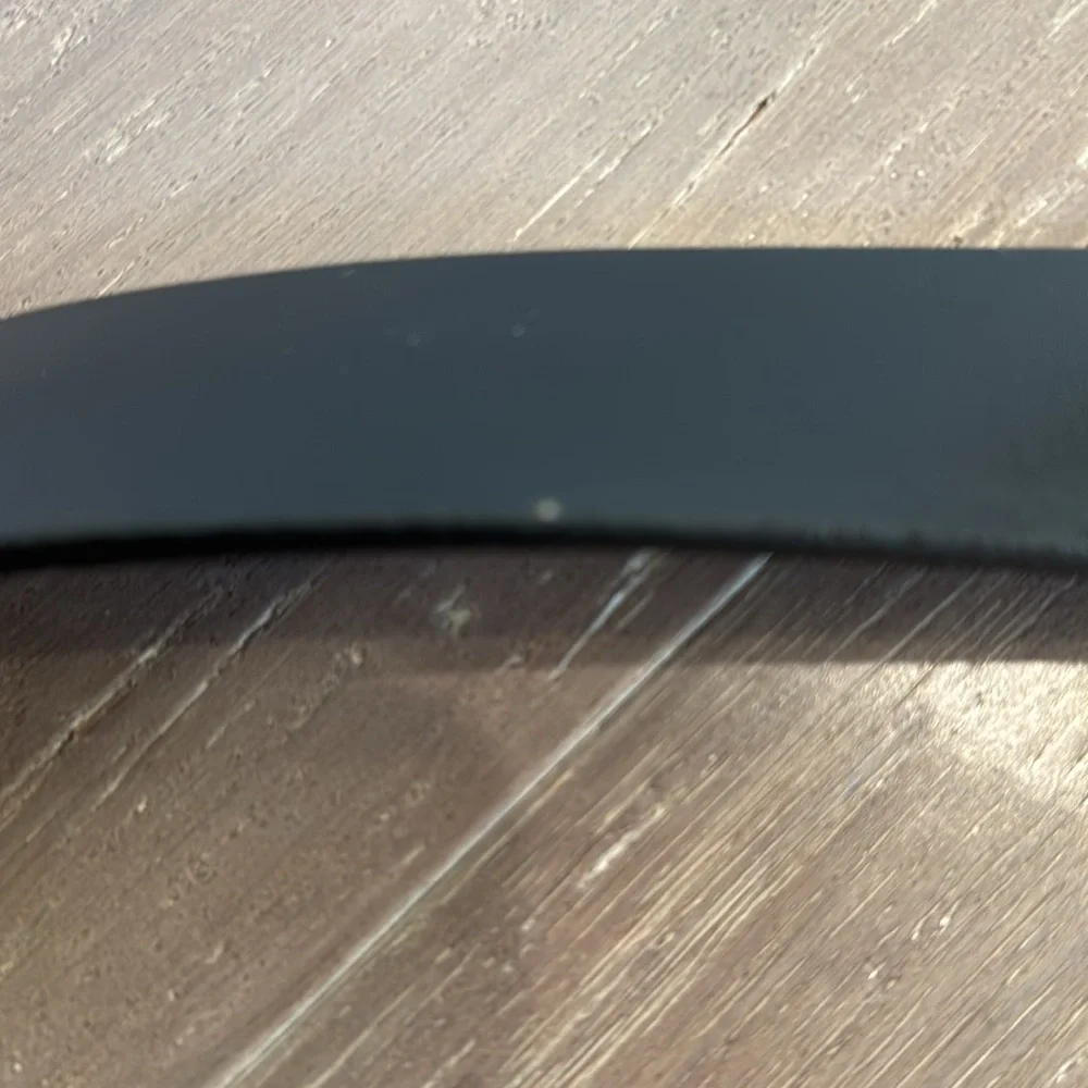 Black Genuine Leather Belt size 32 silver buckle classic office casual unisex